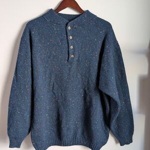 Adirondack by Savile Row Vintage Wool Sweater Made in Ireland Donegal Tweed Lrg